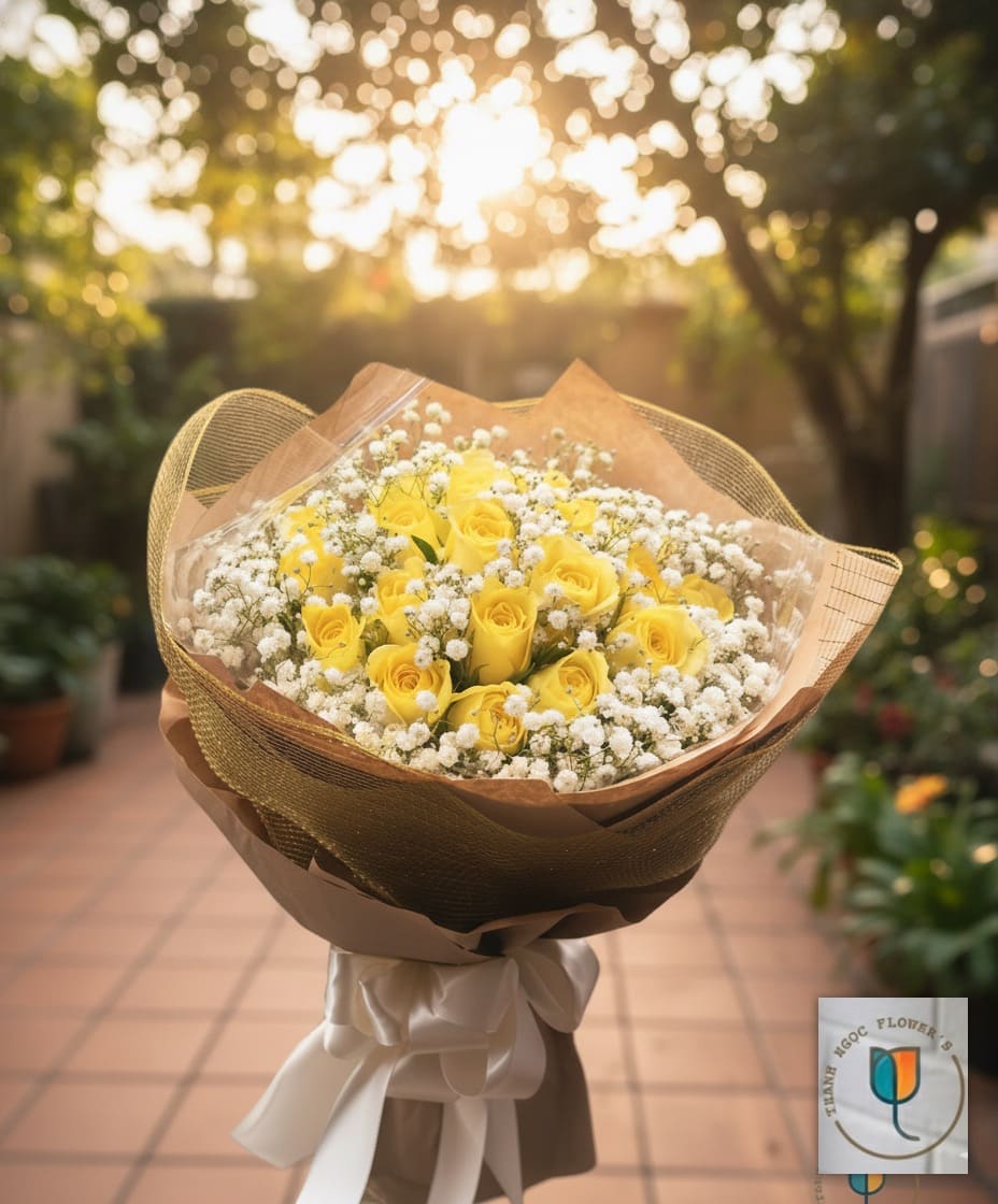 Bó Hoa Hồng Vàng Tươi Sáng